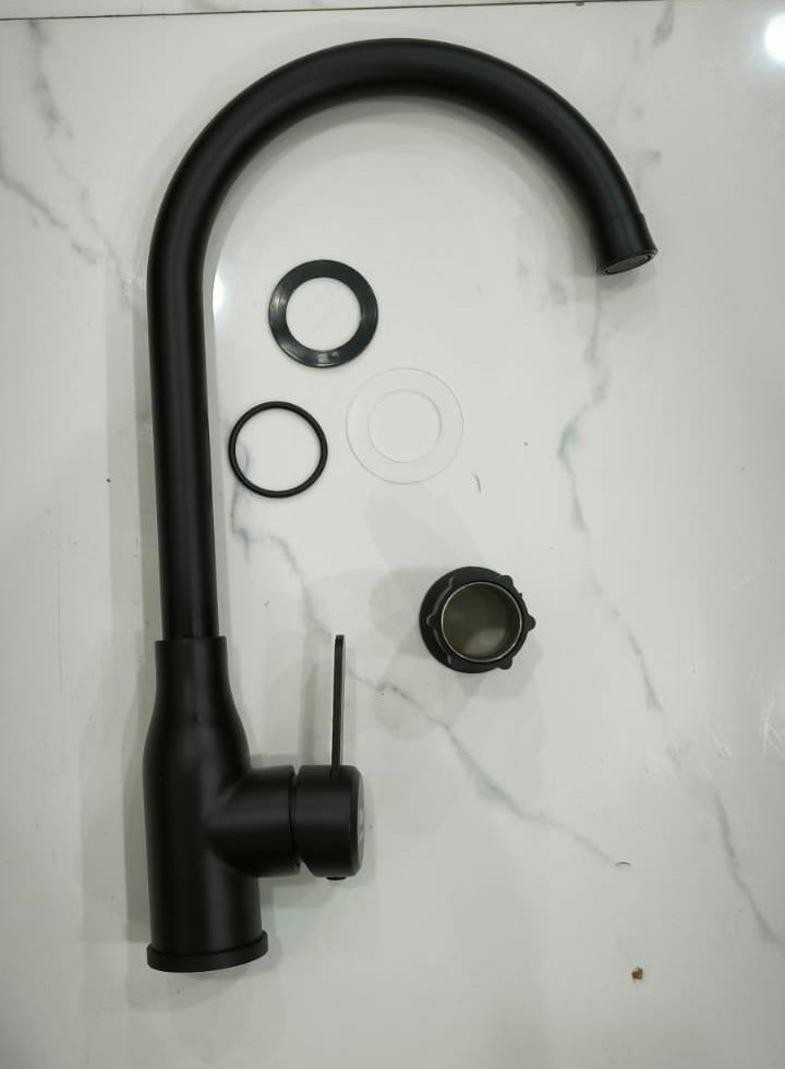D&N New Design Economic Modern Style Black 304 Stainless Steel Chrome Sink Kitchen Mixer - Image 3
