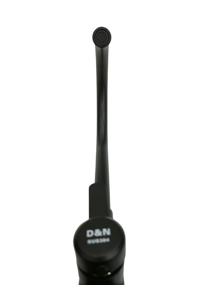 D&N New Design Economic Modern Style Black 304 Stainless Steel Chrome Sink Kitchen Mixer - Image 4
