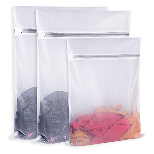 SUERIV Laundry Mesh Bag-Heavy Duty Fine Mesh Wash Bag for Washing Machine-Supper Zipper Net Laundry Bag for Travel,Lingerie,Sweater,Garment,Undergarment （1M+2L） - Image 1