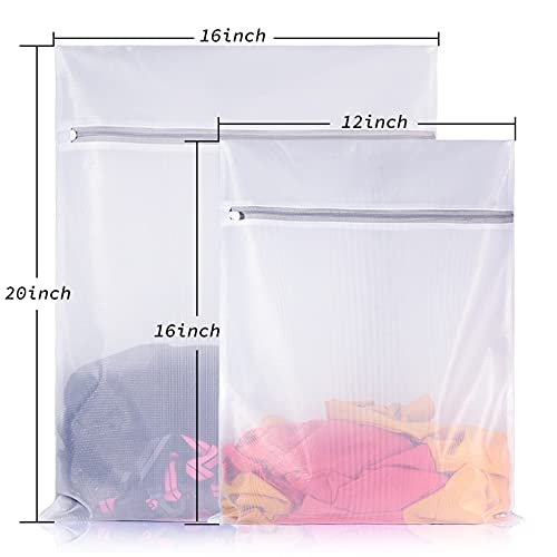 SUERIV Laundry Mesh Bag-Heavy Duty Fine Mesh Wash Bag for Washing Machine-Supper Zipper Net Laundry Bag for Travel,Lingerie,Sweater,Garment,Undergarment （1M+2L） - Image 2