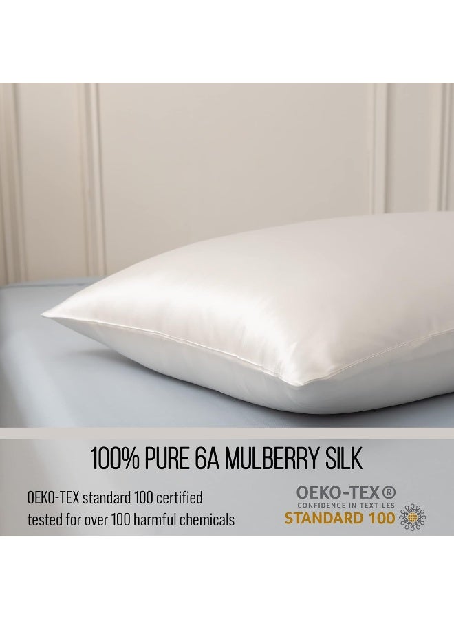 BC BELLA COTERIE Luxury Silk Pillowcase for Hair and Skin | 30 Momme | 100% Pure 6A Mulberry Silk | Super Soft | Perfectly Plush [Queen, Ivory]  - Image 4