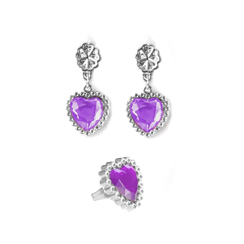 Princess Long Dress Tulle Halloween Costume for Girls F90 purple earrings 