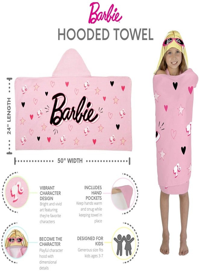 Barbie Bath/Pool/Beach Cotton Hooded Towel Wrap, 24 in x 50 in - Image 4