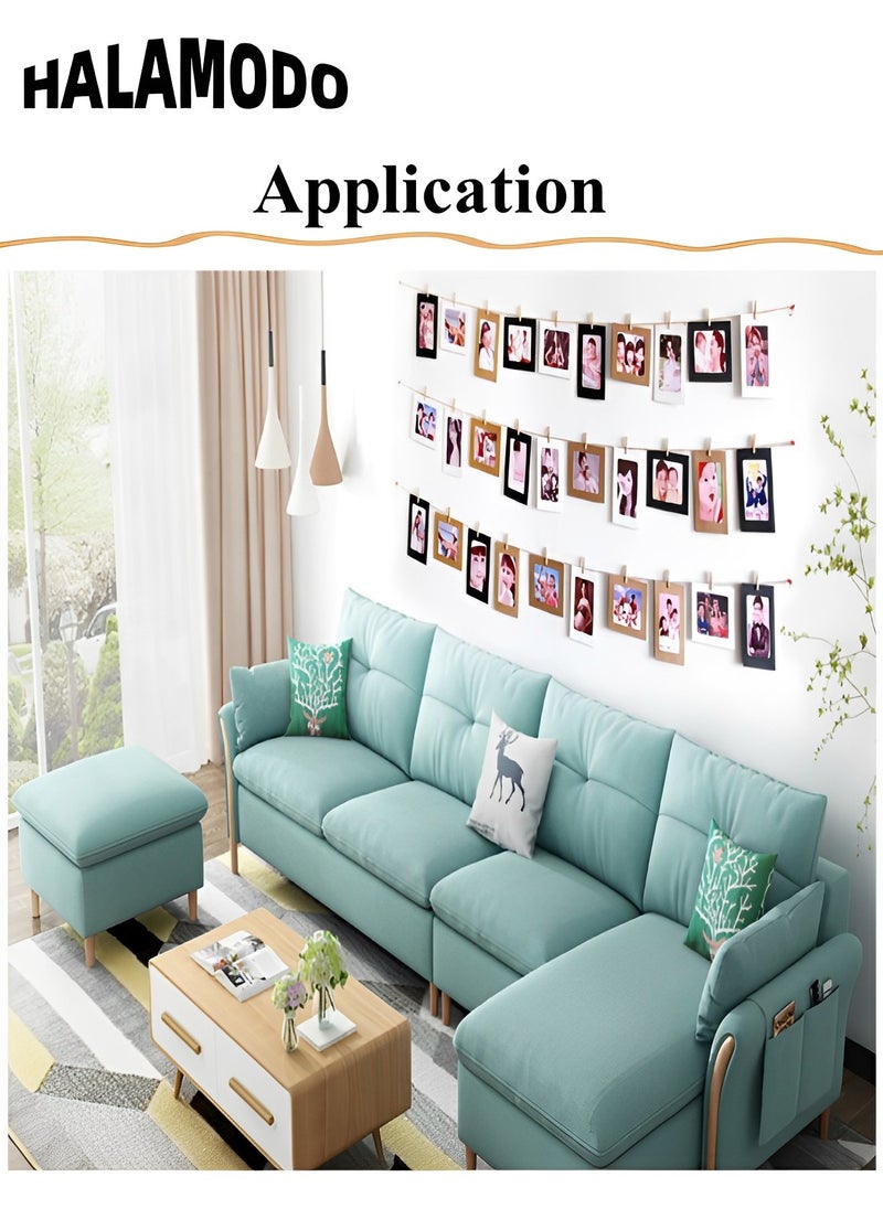 HALAMODO - 10PCS Paper Picture Frames DIY Photo Frames Creative Linkage Mounted Cardboard with Flax String and Clips Photo Frames Collage for Wall Decor - Image 1