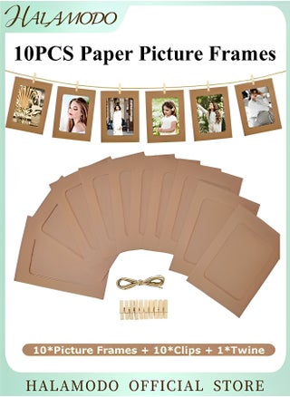 10PCS Paper Picture Frames DIY Photo Frames Creative Linkage Mounted Cardboard with Flax String and Clips Photo Frames Collage for Wall Decor - pzsku/Z4D089DA479DABE44C8DEZ/45/_/1732859444/533ff7bc-c337-4dea-a782-0d11e50b9dc7