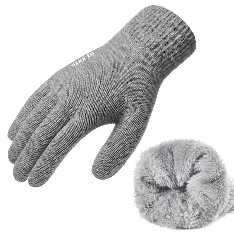 Premillow Winter Gloves - Gloves for Men Women, Wool Fleece Liner Mens Gloves with Touchscreen, Warm Knit Gloves for Women Cold Weather, Light Gray XL - Image 1