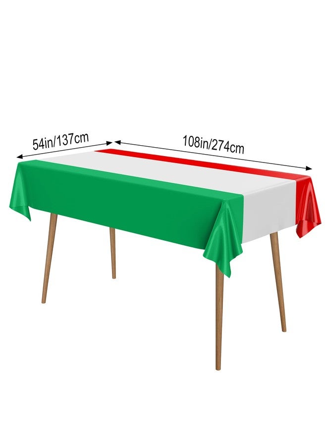 Tegeme 3 Pcs Italy Decorations Includes 2 Flag Tablecloth 108 x 54 Inch National Table Cover with Italy String Flag Pennant Banner National Country Decoration for Sports Events International Festival - Image 3