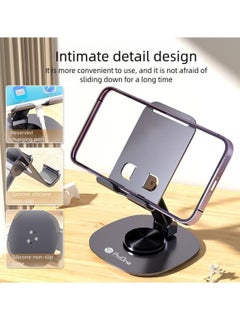 ProOne ProOne Metal Phone Stand - Stable, Adjustable, Anti-Slip - Universal Desk Mobile Holder for 4.5-6.8" Smartphones - Perfect for Video Calls, Movies, & Hands-Free Viewing - Heavy Duty 750g Support - Portable Cell Phone Holder  - Image 2