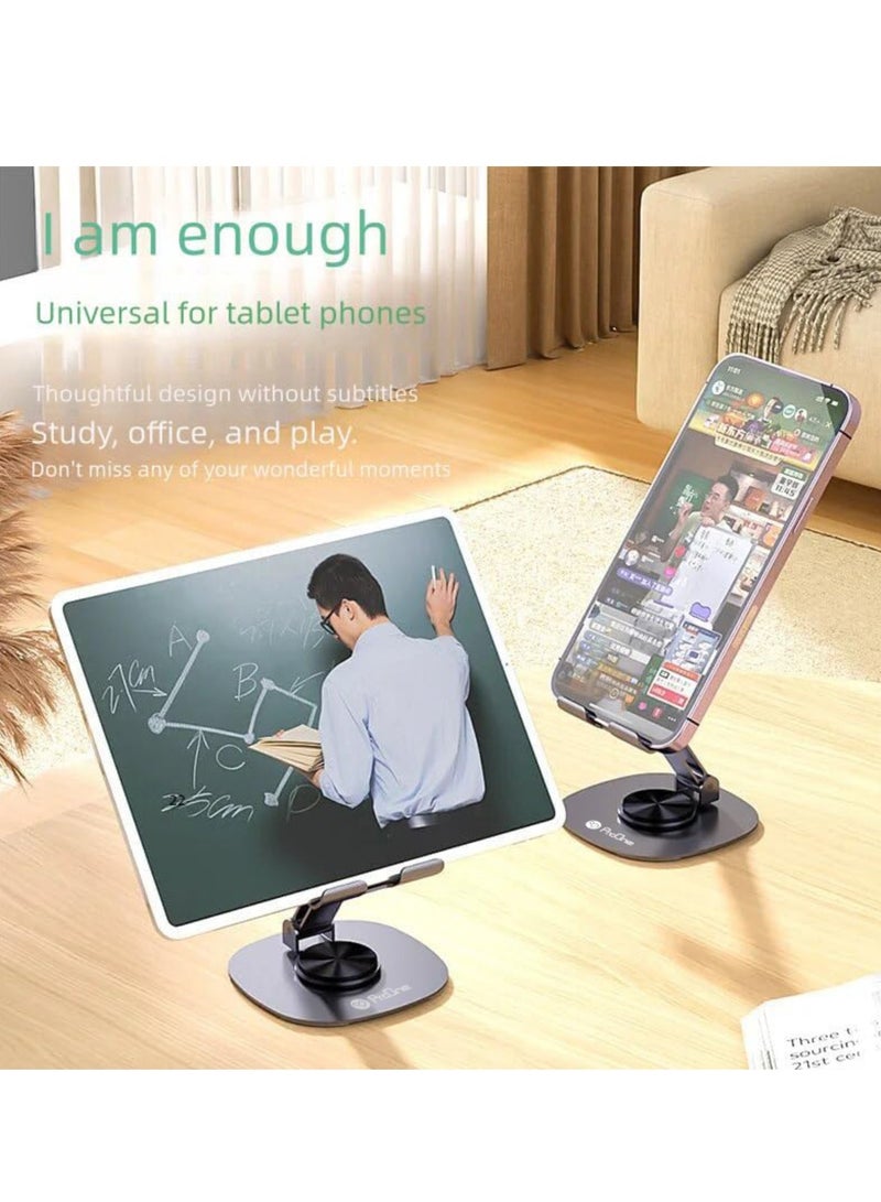 ProOne ProOne Metal Phone Stand - Stable, Adjustable, Anti-Slip - Universal Desk Mobile Holder for 4.5-6.8" Smartphones - Perfect for Video Calls, Movies, & Hands-Free Viewing - Heavy Duty 750g Support - Portable Cell Phone Holder  - Image 4