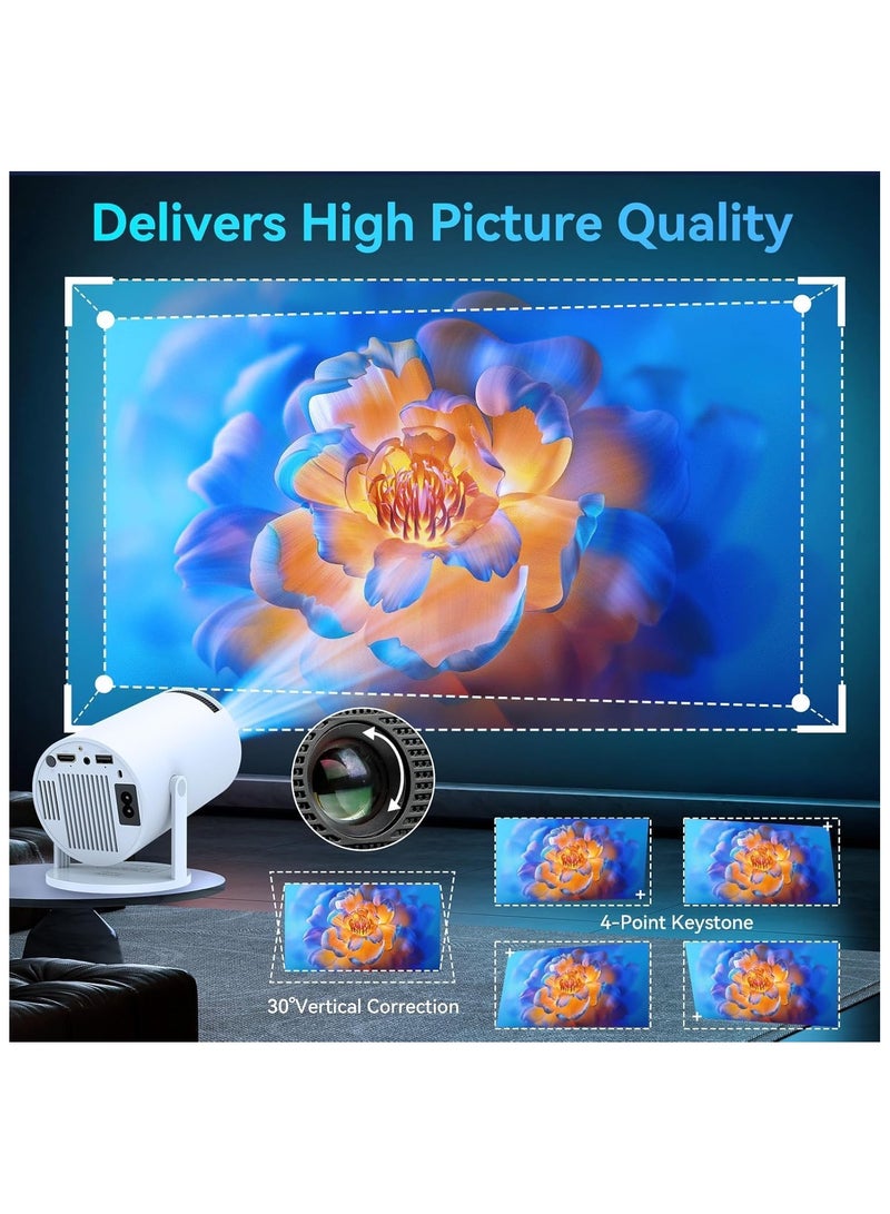 Mini Projector,Portable Projector, Projector Support 4K, Bluetooth WiFi6,Smart Projector Compatible With Android/TV Stick/HDMI/USB/Audio,Home Cinema  - Image 3