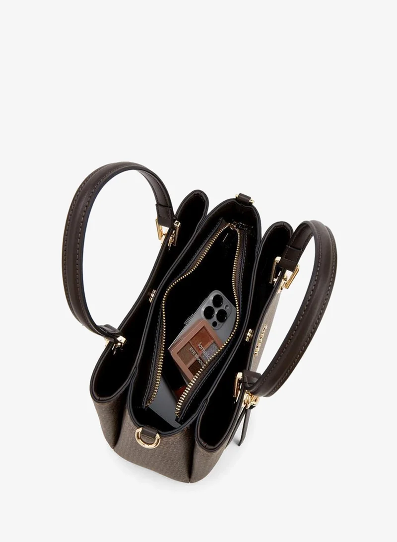 Celeste BROWN Monogram Print Tote Bag With Detachable Strap for Women | Best Price UAE