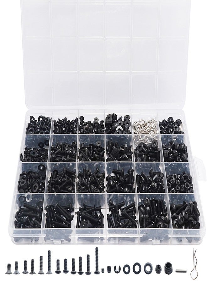 HOPLEX 1020pcs Universal RC Screw Kit Hardware Fasteners for Traxxas Redcat Arrma Axial RC4WD HSP HPI SCX10 Losi 1/8 1/10 1/12 1/16 Scale RC Crawler Cars Trucks - Image 1
