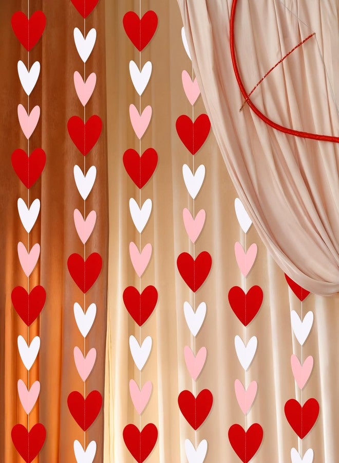 JOFONY 96 Heart Garland Red & Pink,Hanging Valentines Garland Hanging Hearts Decoration for Wedding Anniversary Engagement Valentines Day Decor - Image 4