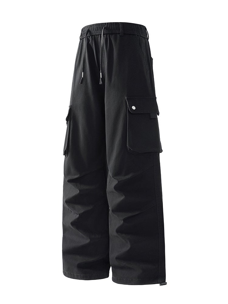 New American Style Paratroopers Cute Pants Men'S And Women'S Trendy Summer Japanese Style Loose Pleated Crane Pants Ruffian Handsome Straight Long Pants - Image 2