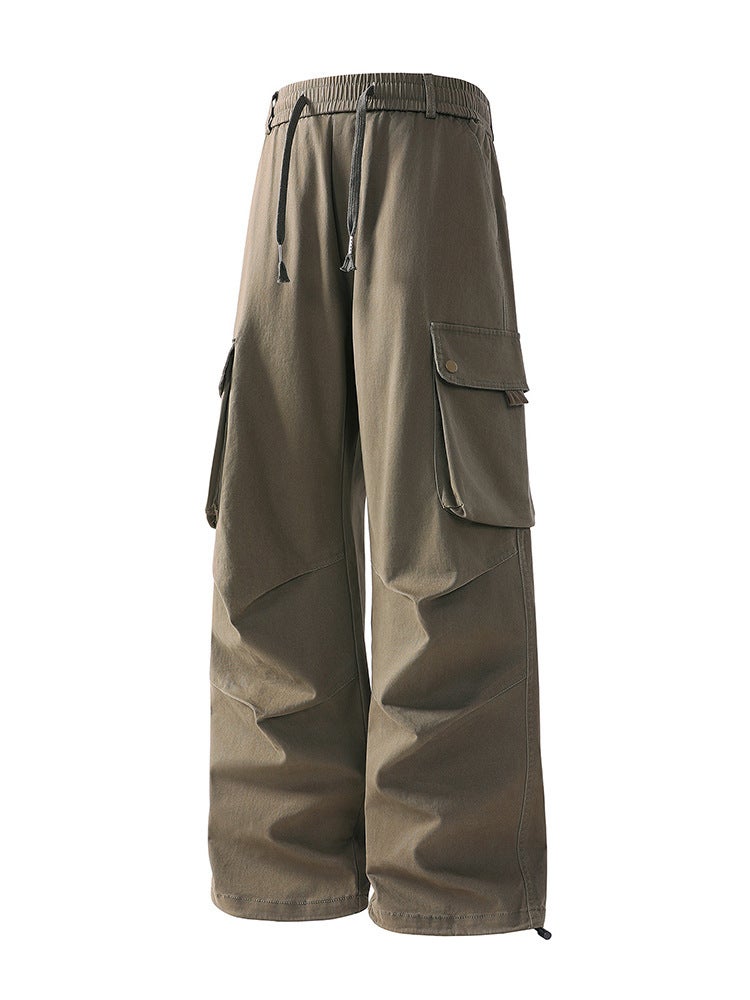 New American Style Paratroopers Cute Pants Men'S And Women'S Trendy Summer Japanese Style Loose Pleated Crane Pants Ruffian Handsome Straight Long Pants - Image 4