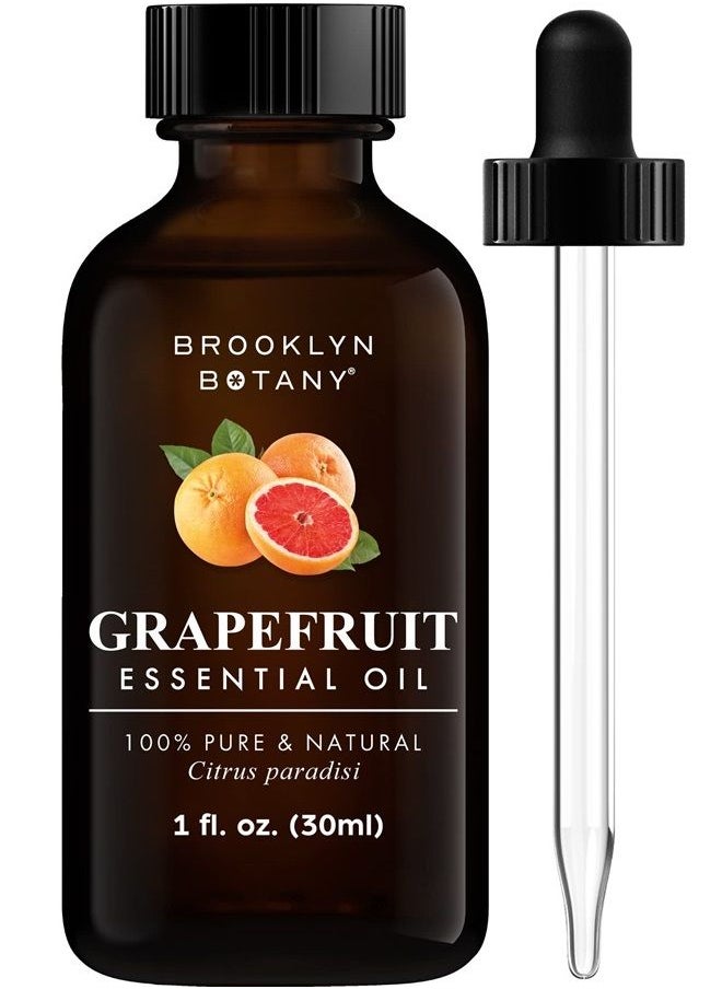 Brooklyn Botany - Grapefruit Essential Oil – 100% Pure and Natural – Therapeutic Grade Essential Oil with Dropper - Grapefruit Oil for Aromatherapy and Diffuser - 1 Fl. OZ - Image 1