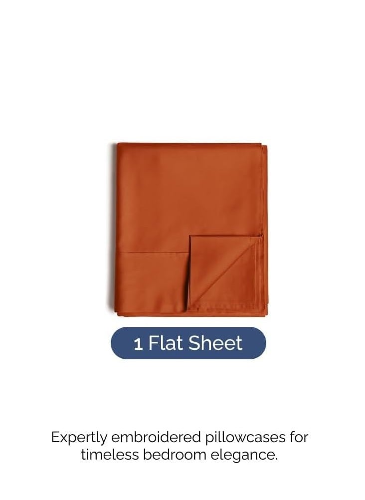سيجنولا طقم ملاءات سيجنولا المسطحة من قطعة واحدة - ملاءات مريحة وجيدة التهوية ومبردة - ملاءات سرير فاخرة للفنادق (240 × 250 سم) - جيوب عميقة وسهلة التركيب وناعمة للغاية - تيراكتو - Image 5