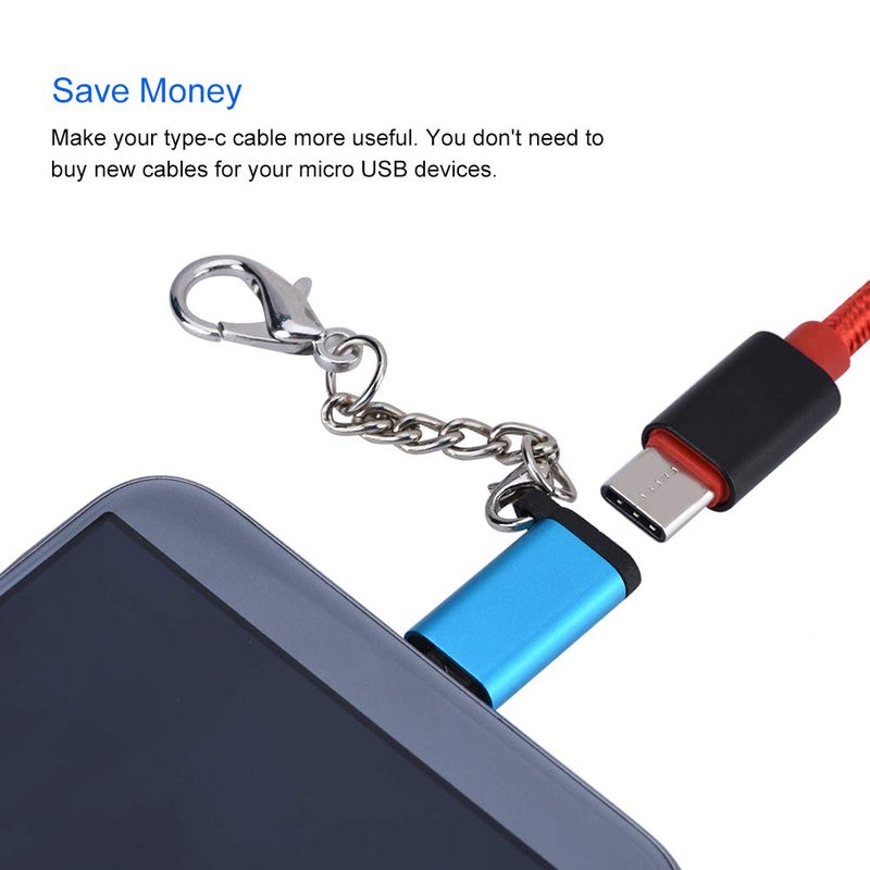 Keenso 5 Pack Multicolored Type C To Micro USB Adapter Compact And Safe Blue - Image 4
