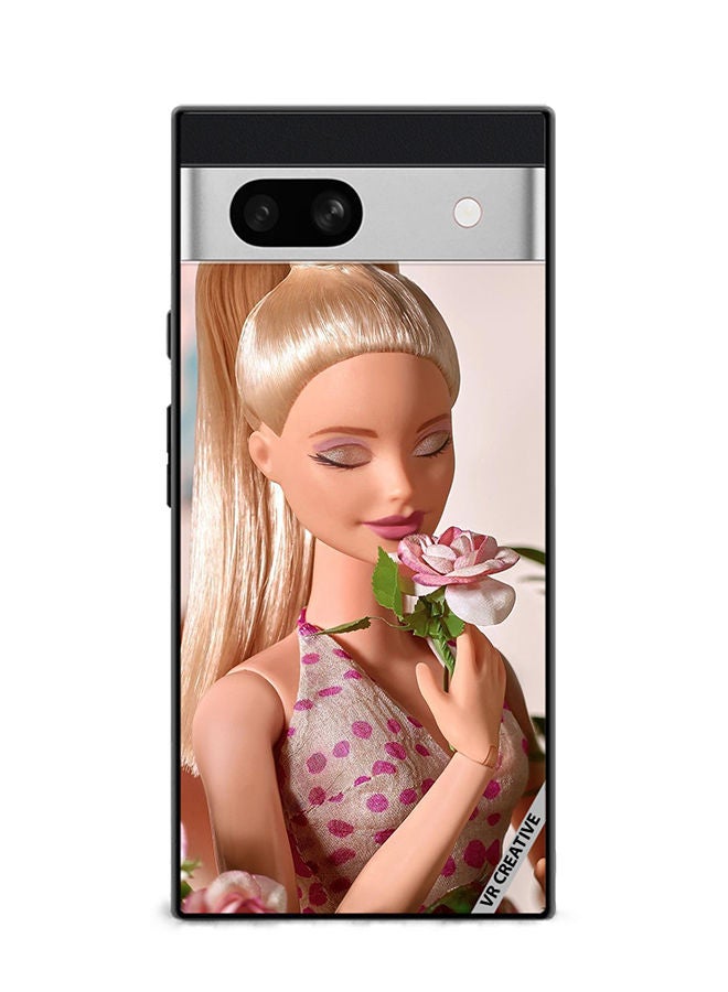 VR CREATIVE Protective Case Cover For Google Pixel 7a Pink Barbie Design Multicolour - Image 1