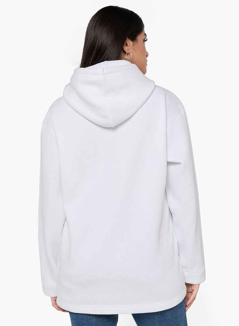 CK WOVEN LABEL OVERSIZED HOODIE