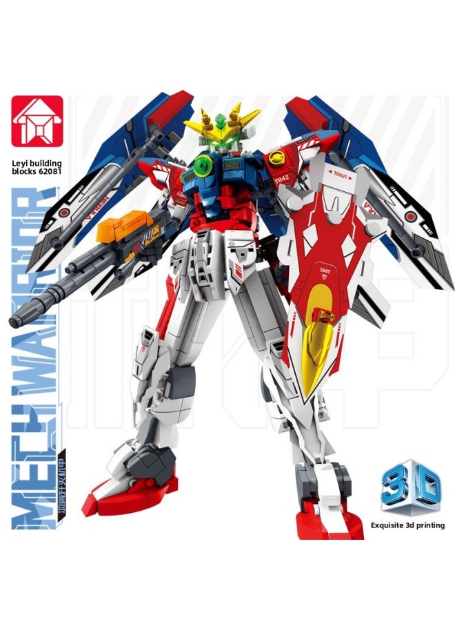 Generic - Compatible With Lego Mecha Gundam Semi-mechanical Model Puzzle Assembled Small Particles Children Toy Ornaments Gift-Color:62081 Wings Destroy Mecha [753 Particles]] - Image 1