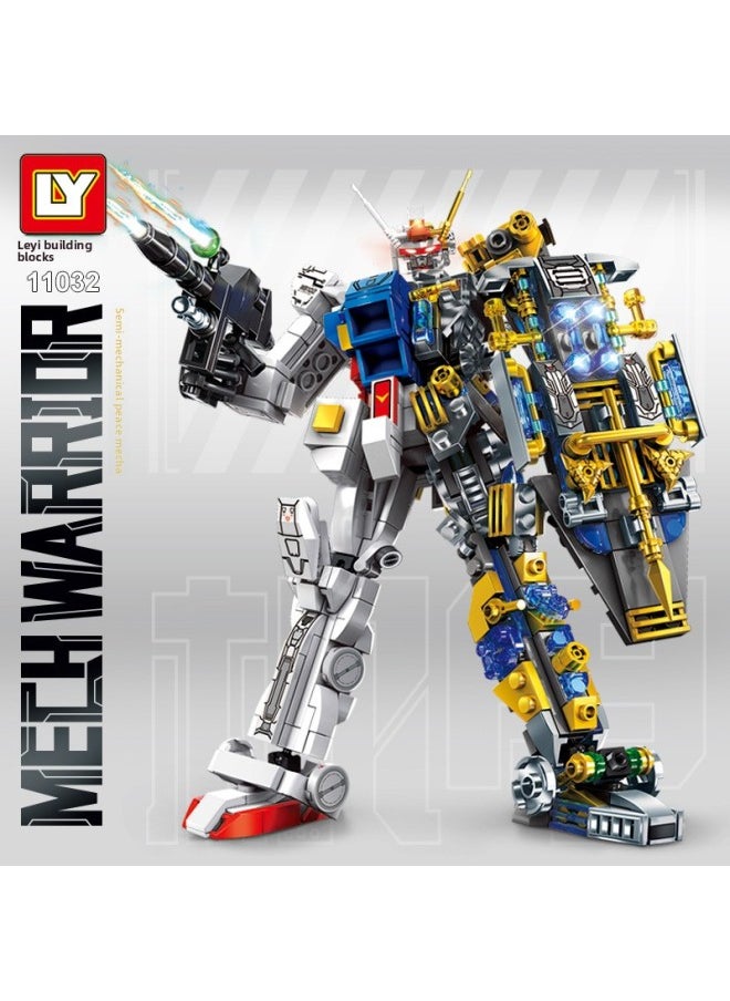 Generic - Compatible With Lego Mecha Gundam Semi-mechanical Model Puzzle Assembled Small Particles Children Toy Ornaments Gift-Color:62081 Wings Destroy Mecha [753 Particles]] - Image 1