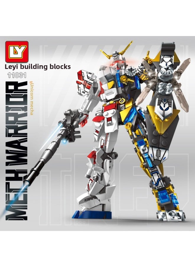 Generic - Compatible With Lego Mecha Gundam Semi-mechanical Model Puzzle Assembled Small Particles Children Toy Ornaments Gift-Color:62081 Wings Destroy Mecha [753 Particles]] - Image 1