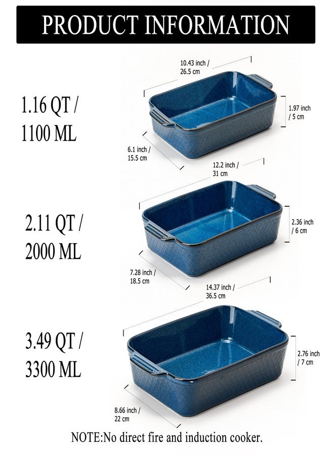 Jemirry Ceramic Baking Dish Set of 3, Casserole Dishes for Oven, Square Porcelain Bakeware Set with Handles, Lasagna Baking Pan for Cooking, Perfect for Baking and Serving, Housewarming, Halloween - Image 4