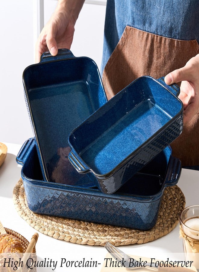 Jemirry Ceramic Baking Dish Set of 3, Casserole Dishes for Oven, Square Porcelain Bakeware Set with Handles, Lasagna Baking Pan for Cooking, Perfect for Baking and Serving, Housewarming, Halloween - Image 5