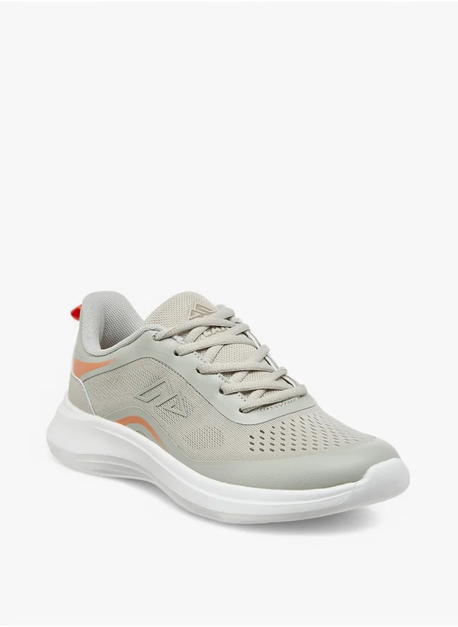Oaklan by Shoexpress Textured Sports Shoes with Lace-Up Closure and Pull-Tab