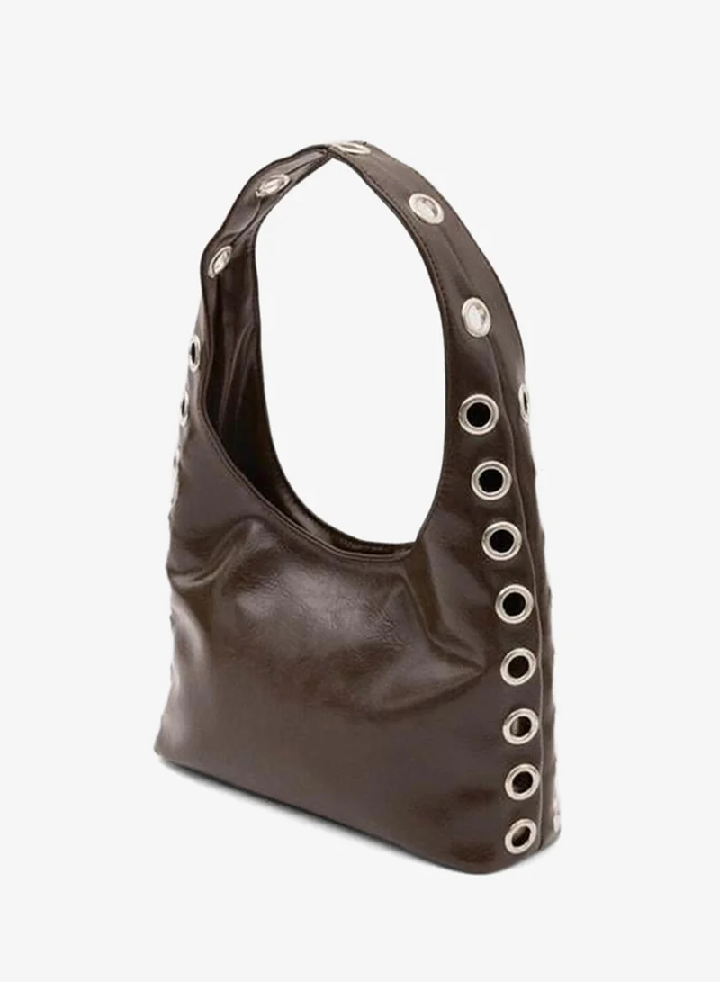 Shule Bags  Sabbia Bird's Eye Shoulder Bag Dark Coffee. for Women | Best Price UAE