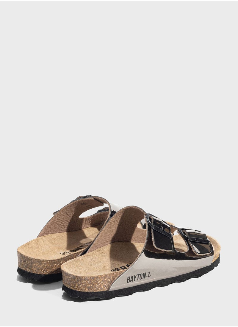 BAYTON Tracy Double Strap Flat Sandals  - Image 4