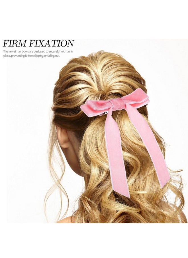 Beaupretty 6Pcs Hair Bows Hair Clips Velvet Bows Barrette Hair Ribbon Ponytail Holder Accessories For Girls Women  - Image 4