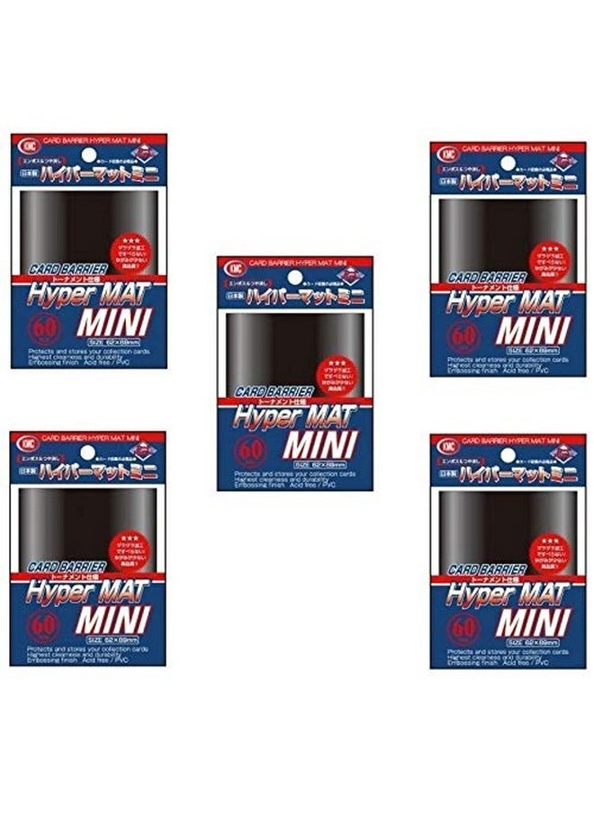 KMC KMC [Black] Card Barrier Hyper Mat Mini Sleeves 60pcs × 5 Sets (5 Packs/Total 300 Sheets) from Japan  - Image 1