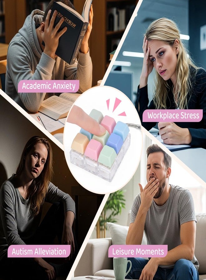 فانيس فان لوحة مفاتيح FunisFun لعبة تململ محمولة باليد مع سلسلة مفاتيح، نقرة ميكانيكية قابلة للفصل، هدية لتخفيف التوتر للبالغين في أوقات الفراغ (النمط C) - Image 5