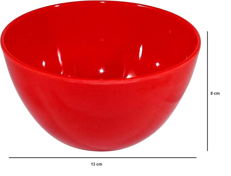 INVOSS 700ml Unbreakable BPAFree Plastic Bowl Set for Cereal Fruit Rice Salad Soup Pasta Noodles and Snack Bowls Dishwasher Microwave Safe Pack of 4 Red - Image 3