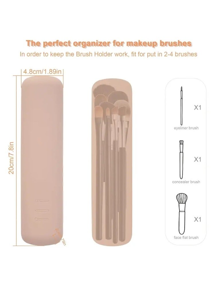 ORiTi Travel Makeuo Brush Holder Silicon Trendy and Portable Cosmetic Face Brushes Holder Soft and Sleek Makeup Tools Organizer for Travel - Image 3