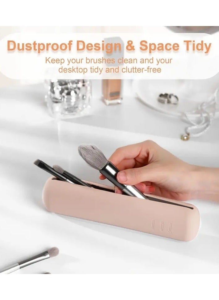 ORiTi Travel Makeuo Brush Holder Silicon Trendy and Portable Cosmetic Face Brushes Holder Soft and Sleek Makeup Tools Organizer for Travel - Image 5