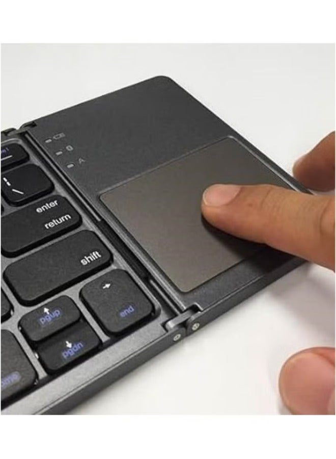 Unleash Your Productivity On the Go: Foldable Bluetooth Keyboard, Mini Portable Rechargeable Travel Keyboard with Touchpad, Compatible with Windows, Android, and iOS Devices - Image 4