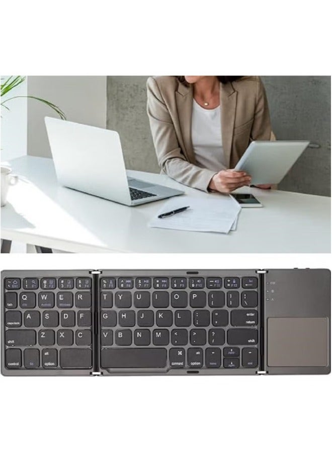 Unleash Your Productivity On the Go: Foldable Bluetooth Keyboard, Mini Portable Rechargeable Travel Keyboard with Touchpad, Compatible with Windows, Android, and iOS Devices - Image 5