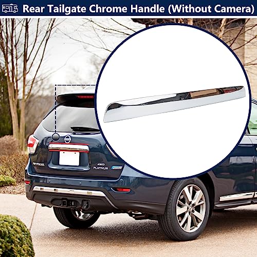 GEATaaT 90810-9PG0A Rear Tailgate Chrome Handle Garnish Finisher Molding Compatible with 2013-2019 Nissan Pathfinder,Rear Liftgate Handle Replace# 90810-3KA0A - Image 2