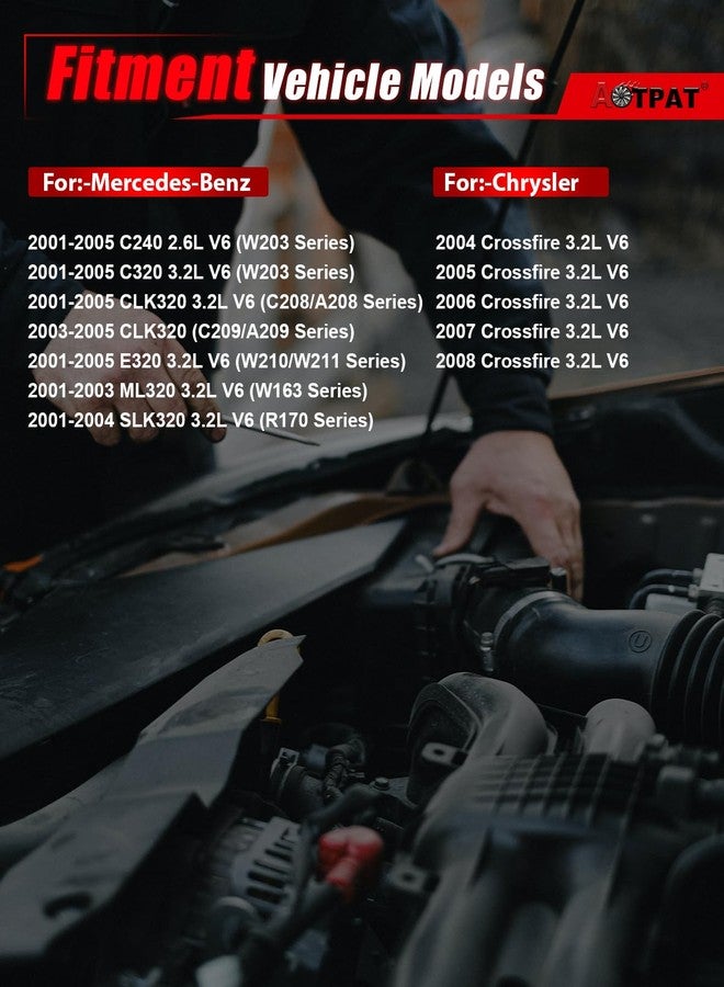 AOTPAT حاقنات وقود AOTPAT مناسبة لسيارات مرسيدس بنز C240، C320، CLK320، E320، ML320، SLK320 موديلات 2001-2005، ولسيارات كرايسلر كروس فاير V6 موديلات 2004-2008 بمحركات 2.6 لتر و3.2 لتر. 6 قطع، رقم القطعة الأصلية: 0280156014، FJ603، 852-12183 - Image 5