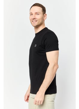 833 POLICE Men Crew Neck Short Sleeve Brand Logo T-Shirt, Black  - Image 2