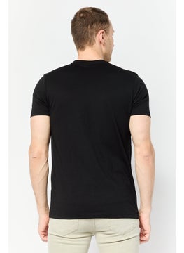 833 POLICE Men Crew Neck Short Sleeve Brand Logo T-Shirt, Black  - Image 3