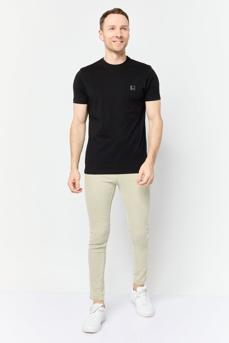 833 POLICE Men Crew Neck Short Sleeve Brand Logo T-Shirt, Black - Image 4