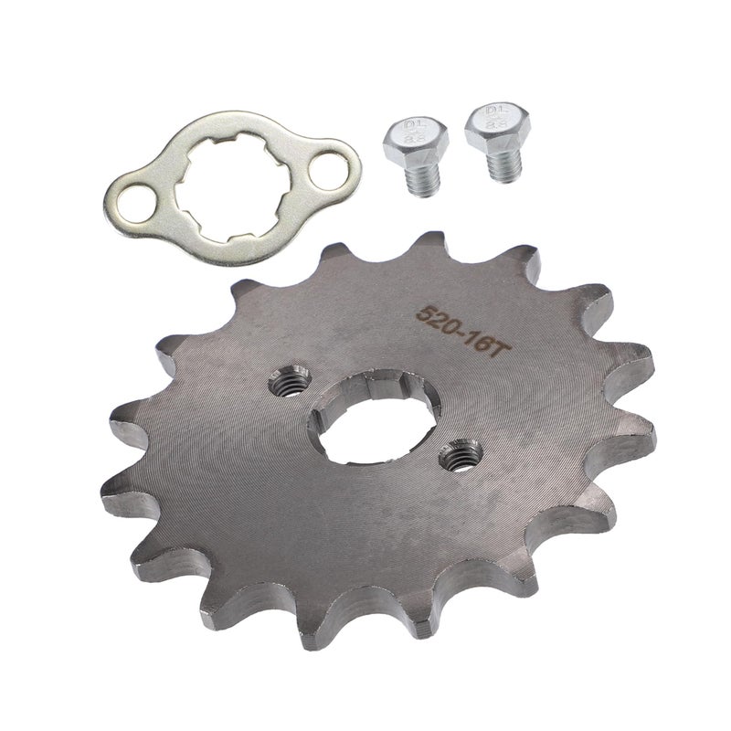 REPAIROCK 1 Set 520 Style 16 Teeth 20mm ID Motorcycle Front Engine Sprocket Fit for 50cc 70cc 110cc 125cc Motorcycle Dirt Pit Bike Mini Bike ATV Auto Replacement Parts