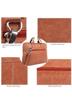 Bagneeds Men's Tan Synthetic Leather Briefcase Best Laptop Messenger Bag Satchel for Men  - Image 4