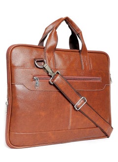 Bagneeds Men's Tan Synthetic Leather Briefcase Best Laptop Messenger Bag Satchel for Men  - Image 2
