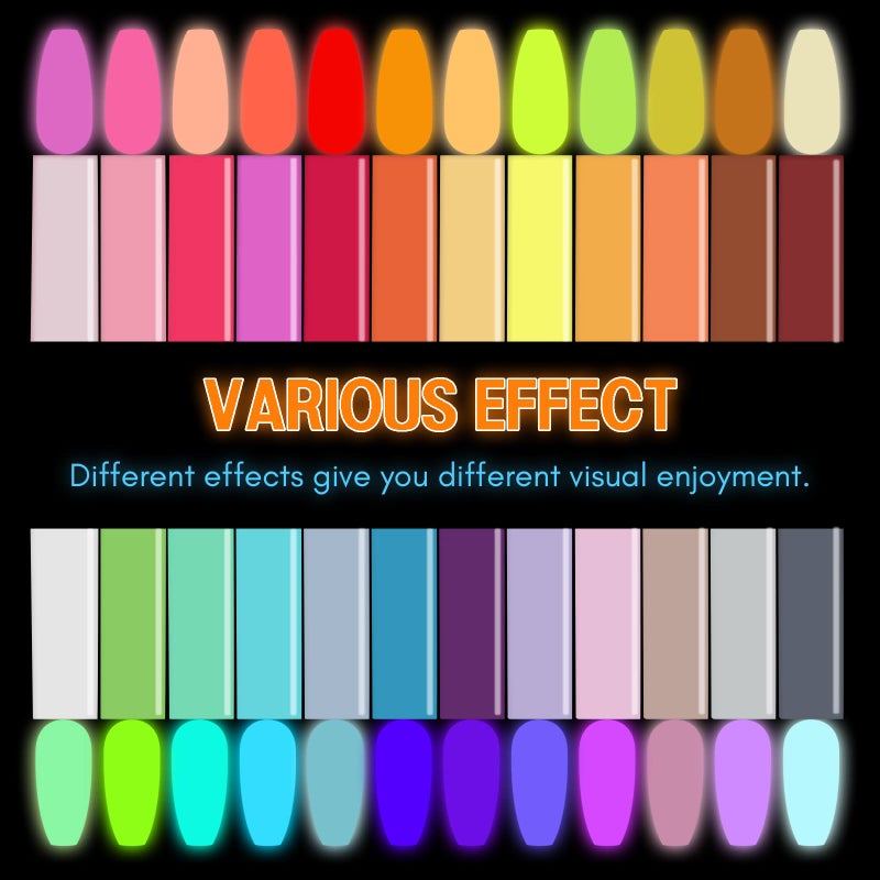 SAVILAND Glows in The Dark Nail Polish Set 24 Holiday Brighrly Colors Luminous Quicking-drying U V Neon Gel Nail Polish Set Reflective Glow Effect Full Coverage Easy to Use Gel Polish Holiday Gifts - Image 3