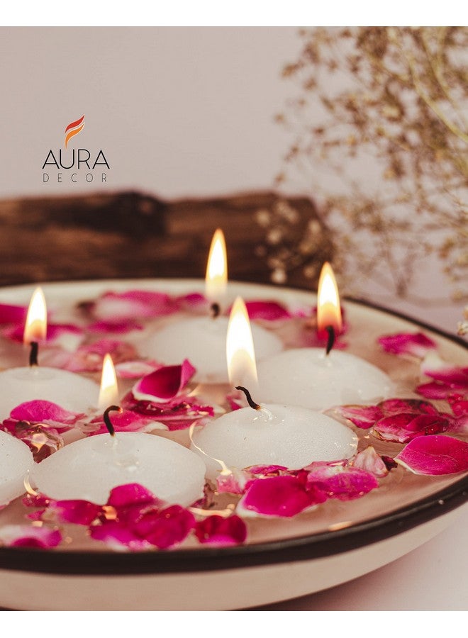 Aura Decor Pack of 20 Nuggets Floating Candles (White Colour) (5cm x 3cm x 3cm) (Burning Time 5 Hours) - Image 2